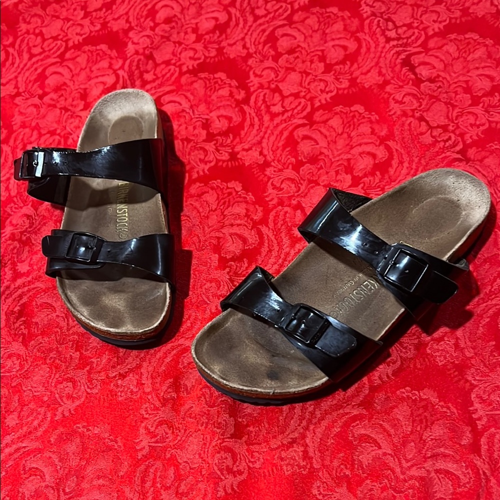 Birkenstock Papillio Black Patent Sandals EUR 38 Women’s US 7